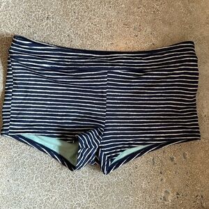 Prana Navy and White Striped Bikini Bottom